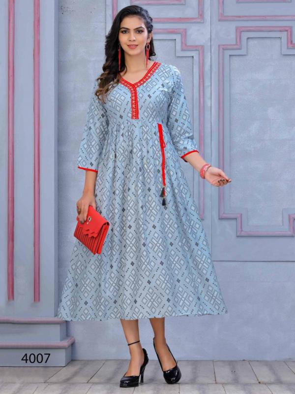 Trendy Mohra Rayon Designer Exclusive Kurti Collection